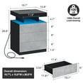 thumbnail image 5 of Hommpa Nightstand Set of 2 Wireless Charging Station USB Port Type C Outlets Modern Bedside Table 3 Drawer Smart LED Nightstand Tall Night Table Gray High Gloss End Side Table for LivingRoom Bedroom, 5 of 8