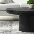 thumbnail image 5 of Kevinplus 35.98inch Round Coffee Table with Cylindrical Leg,Wood Veneer Tabletop Table,Rounded Sofa Side Table for living Room Office,Black, 5 of 7