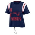 thumbnail image 2 of Women's WEAR by Erin Andrews Navy New England Patriots Cinched Colorblock T-Shirt, 2 of 3