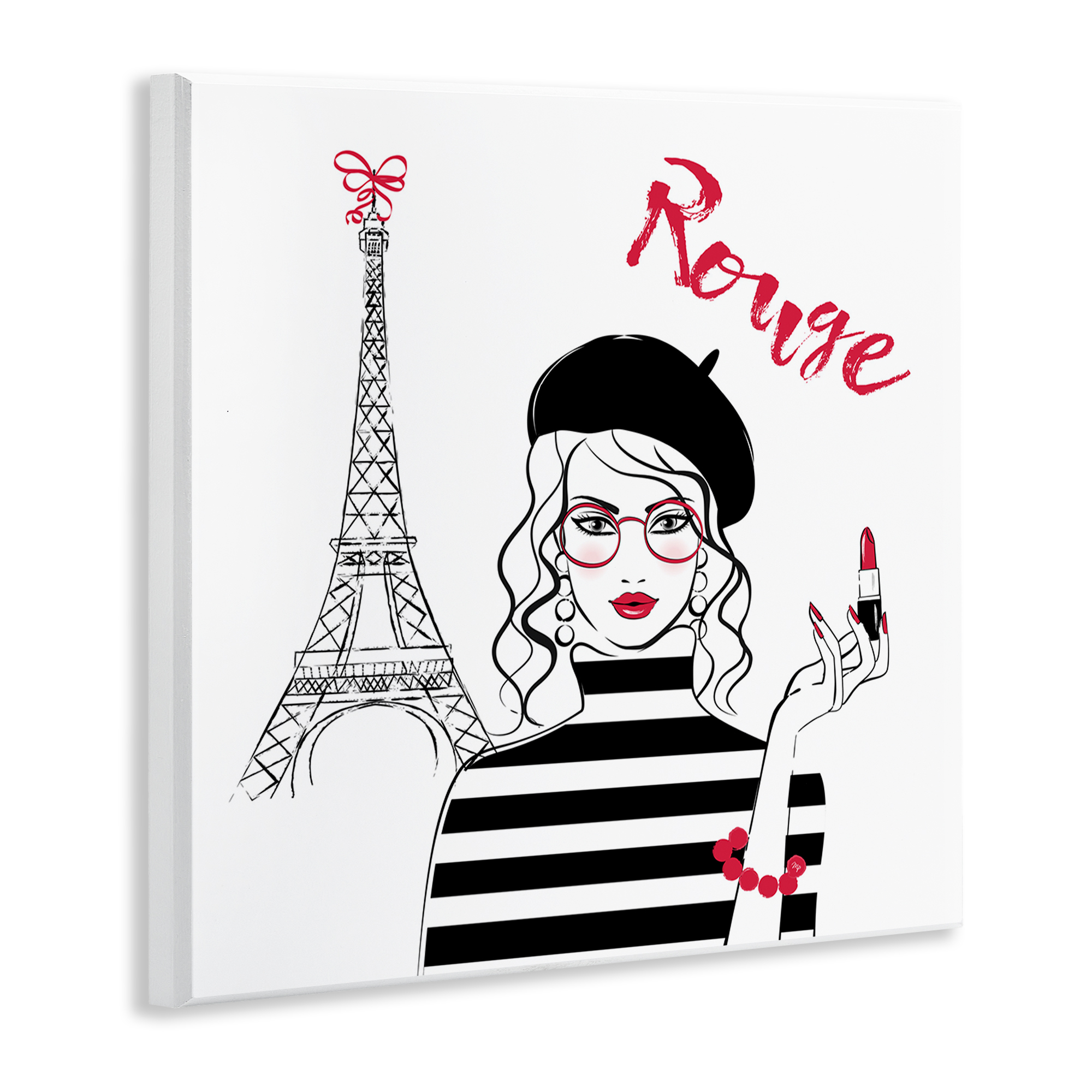 Stupell Industries Rouge Parisian Fashion Novelty Painting Unframed Art Print Wall Art, 12 x 12