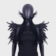 thumbnail image 1 of Chal de plumas gótico para fiesta de Halloween, espectáculo de baile, accesorios de plumas de pollo, capa, 1 of 5
