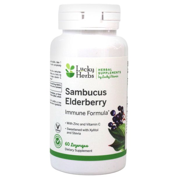 LuckyHerbs Sambucus Elderberry Zinc Vitamin C Immune Formula 60