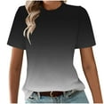 thumbnail image 2 of GaThRRgYP Tops for Women Trendy Summer,Women's Casual and Fashionable Printed T-shirt with Round Neck and Short Sleeved Top Black S, 2 of 4