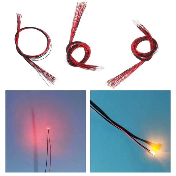 60 piezas de luces de calle LED SMD #0805 precableadas mini, micro presoldado de escala N Amarillo Rojo Naranja perfke Microluces de paisaje