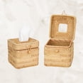 thumbnail image 3 of ABCISI Tissue Box Cover,  Natural Square Tissue Box Holder, Woven Rattan Organizer with Lid for Desk, Bathroom, Living Room​ and Office, 3 of 12