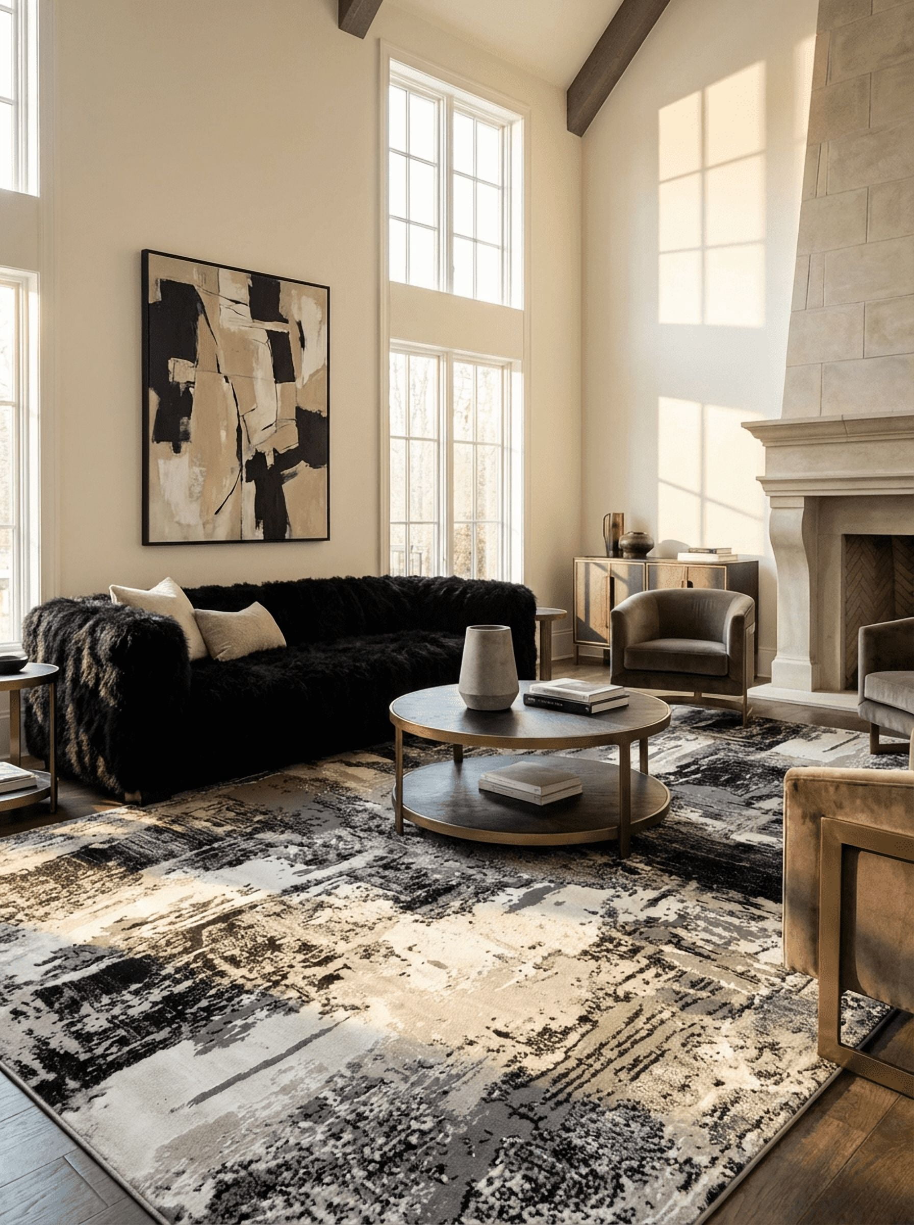 Rug Branch Atlas Classic Indoor Area Rug, Grey Beige, Modern - Living Room, Bedroom, Dining Room, and Kitchen