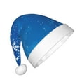 thumbnail image 2 of Yiaed Blue Christmas With Snowflakes Print Hat,Santa Claus Hat For Xmas Party, Christmas Hat For Boys Girls Child Infant Holiday Hat, 2 of 6