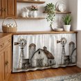 thumbnail image 3 of Farmhouse Barn Cabinet Curtains for Kitchen 28"W x 51"L, Vintage Country Rust Windmill Fence Field Under Sink Skirt Magic Tape Short Curtain Decorative Privacy Panel for Pantry Cabinet Opening, 3 of 9