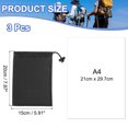 thumbnail image 2 of Bolsa con Cordón Uxcell con Cierre, Bolsa de Almacenamiento Impermeable para Viajes de 6" x 8" & 3 Paquete & Negro, 2 of 7