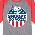 thumbnail image 3 of Peanuts - Snoopy Go Vote - Toddler & Youth Raglan Graphic T-Shirt, 3 of 7