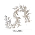 thumbnail image 3 of Miwamany 70.8 inch White Artificial Christmas Rattan Garland with Leaves String for Fireplace Mantel Tree Wreath Holiday Winter Home Decor, 3 of 6