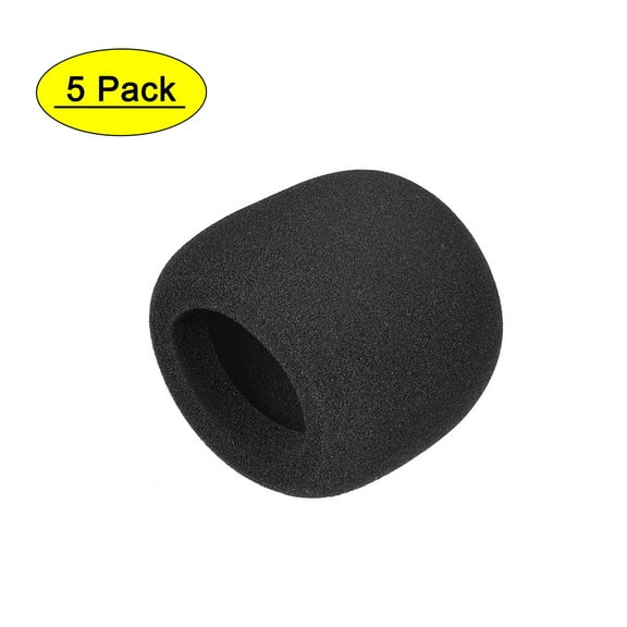 Uxcell Thicken Ball-Type Black Mic Cover Windscreen Foam 5 Pack