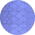 thumbnail image 1 of Ahgly Company Indoor Round Solid Blue Modern Area Rugs, 4' Round, 1 of 4