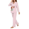 thumbnail image 5 of DISNIMO Mushroom Frog Print Women 2 Piece Pajama Sets Long Sleeve Sleepwear with Long Pants Button Down Nightwear Loungewear Casual Loose Lounge Sets, XS, 5 of 7