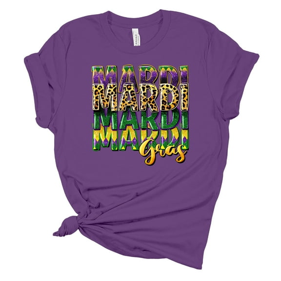 Womens Mardi Gras Tshirt Mardi Mardi Mardi Gras Short Sleeve T-shirt-Purple-4xl
