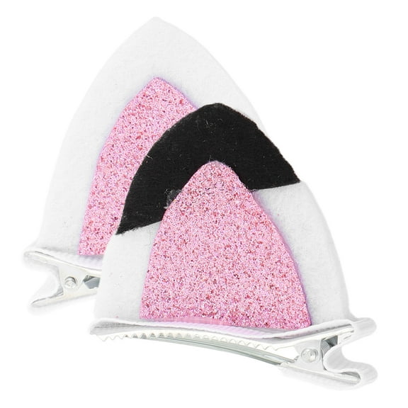 Tineasur 2pcs Cat Ear Hair Clips Cute Cartoon Felt and Metal Barrettes for Women Girls Party Accessories