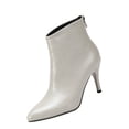 thumbnail image 3 of LTTVQM Ankle Boots for Women Pointed Toe Dressy Slip On Stiletto High Heels With Back Zipper | Elegant Non Slip Smooth Short Boots, Durable Outsole, Slim Fit For Office Wedding Party, 3 of 6