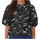 thumbnail image 1 of Camisetas de Manga Corta para las Mujeres Lanterna Manga Corbata Plisado Cuello Redondo, Casual Recortado Camiseta Top para Gimnasio Y Diario, 1 of 5
