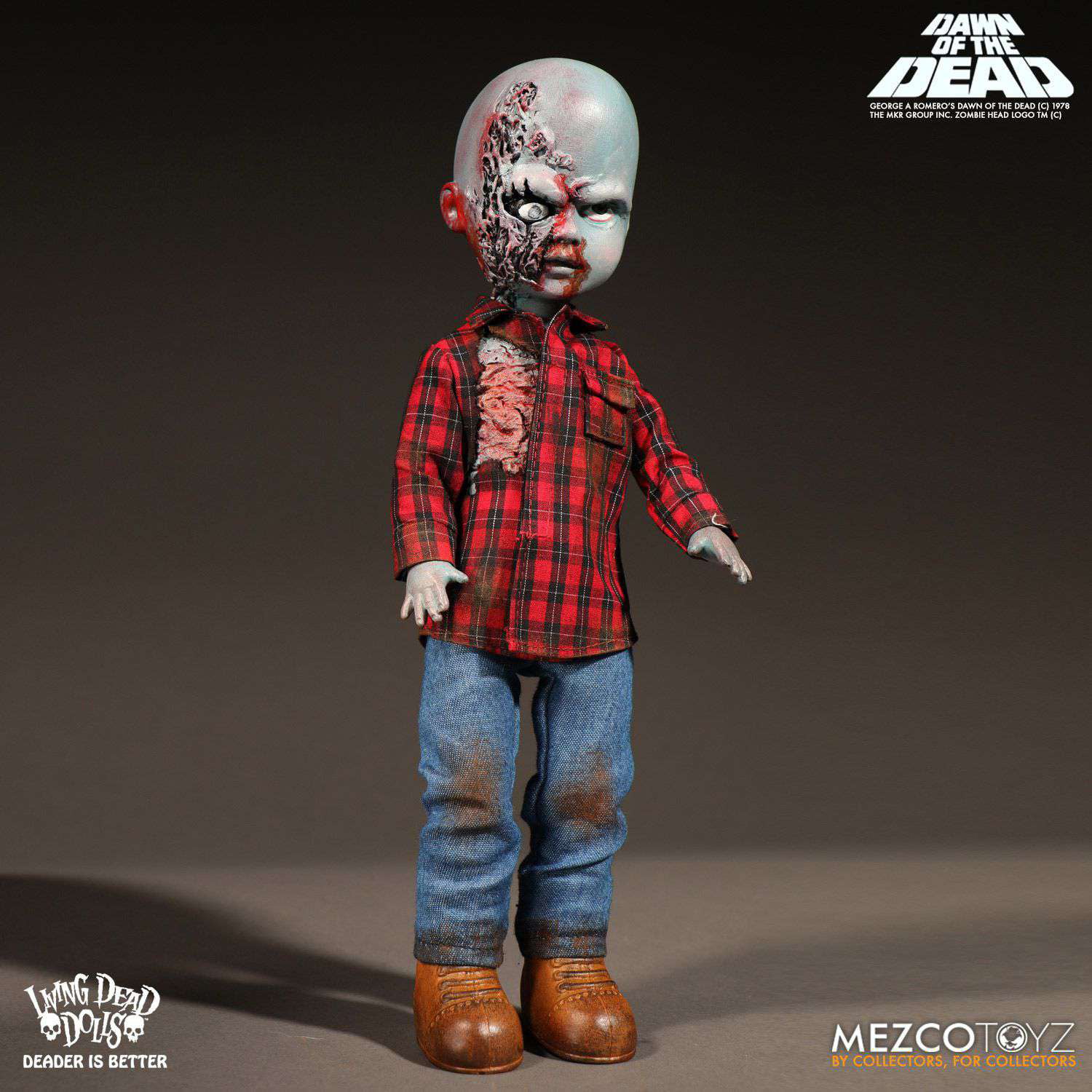 MEZCO Living Dead Dolls PLAID SHIRT ZOMBIE 10" DOLL Dawn Of The Dead Movie LDD 