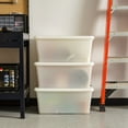 thumbnail image 5 of IRIS 68 Qt / 17 Gal Stackable Plastic Storage Bins with Lids and Latch Buckles - Pearl, 5Pk, 5 of 7