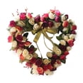 thumbnail image 5 of Artificial Flower Wreath for Front Door Peony Faux Floral Wreath Spring Summer Garland for Door Wall Window Hanging Wedding Party Fistival Welcome Hello Wreath Home Decor, 13.8", 5 of 5