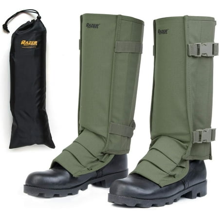 Snake Gaiters with Storage Bag - Snake Bite Protection Gaiter for Lower Legs - Olive Drab Green