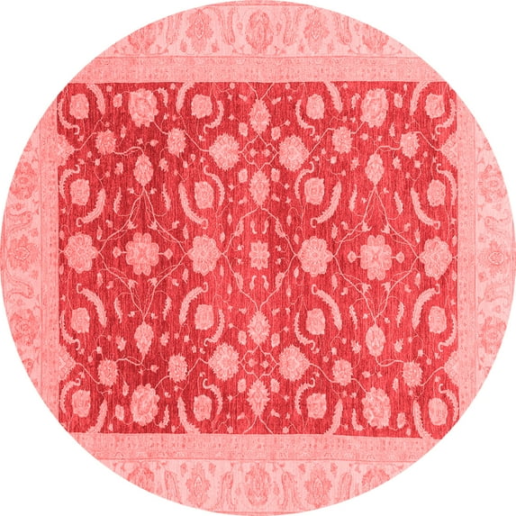Ahgly Company Indoor Round Oriental Red Traditional Area Rugs, 4' Round