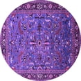 thumbnail image 1 of Ahgly Company Indoor Round Oriental Purple Traditional Area Rugs, 5' Round, 1 of 4