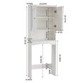 thumbnail image 6 of Bathroom Organizer, Over-The-Toilet Storage Cabinet with 2-Door and Open Shelf, Wooden Bathroom Shelves Over Toilet for Small Room Bathroom,Matte White, 6 of 6