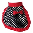 thumbnail image 3 of MasteelfCA Demi-Tablier Coton Demi-Tablier Petit Point Déco pour Femmes Filles Dames (Rouge), 3 of 7