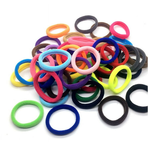 Taicans 50PCS Womens Elastics Hair Tie,Hair Ties No Damage,4mm Colorful Ponytail Holders Hair Bands,Elastic Hair Ties for Thick Hair,Medium Size Ponytail Holders for Women & Girls