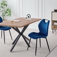 thumbnail image 3 of Velvet Dining Room Chairs Set of 4, Mid Century Modern Kitchen Chairs with Metal Legs, Upholstered Scandi Side Chair for Kitchen, Bedroom, Living Room, Apartment, Wingback Blue, 3 of 7