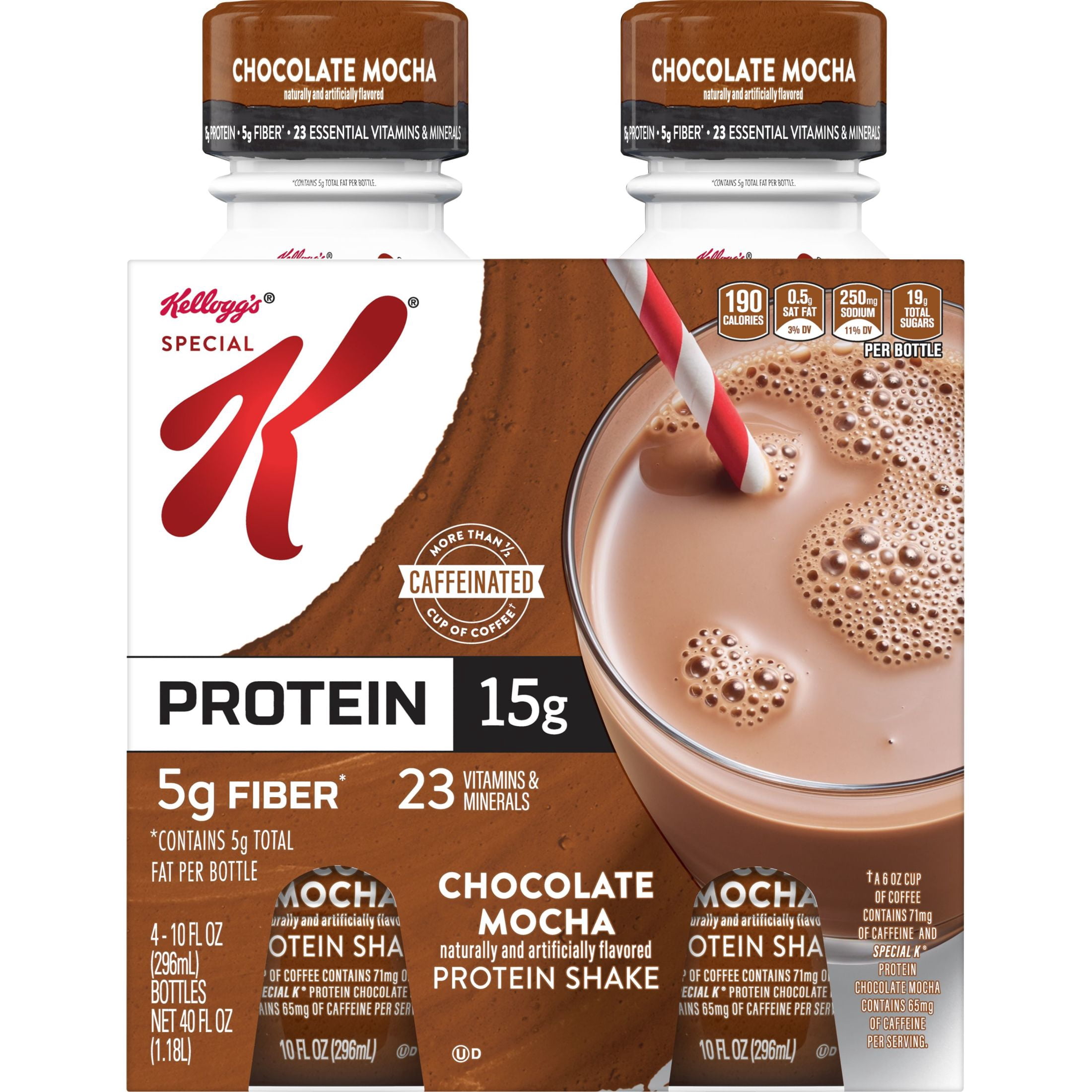 Kellogg's Special K Chocolate Mocha Protein Shakes, Gluten Free, 40 oz, 4 Count