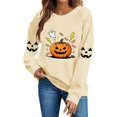 thumbnail image 5 of VKOYWKM Oversized Halloween Sweatshirts Women Pumpkin Graphic Sweatshirts Crewneck Long Sleeve Fall Sweatshirt Vintage Spooky Halloween Pullover Sweatshirts, 5 of 8