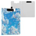 thumbnail image 3 of A4 Double Clip File Folder Binder Clipboards Waterproof Durable Foldable Folder Suitable for Office and Family White Cloud Color Bubble, 3 of 9