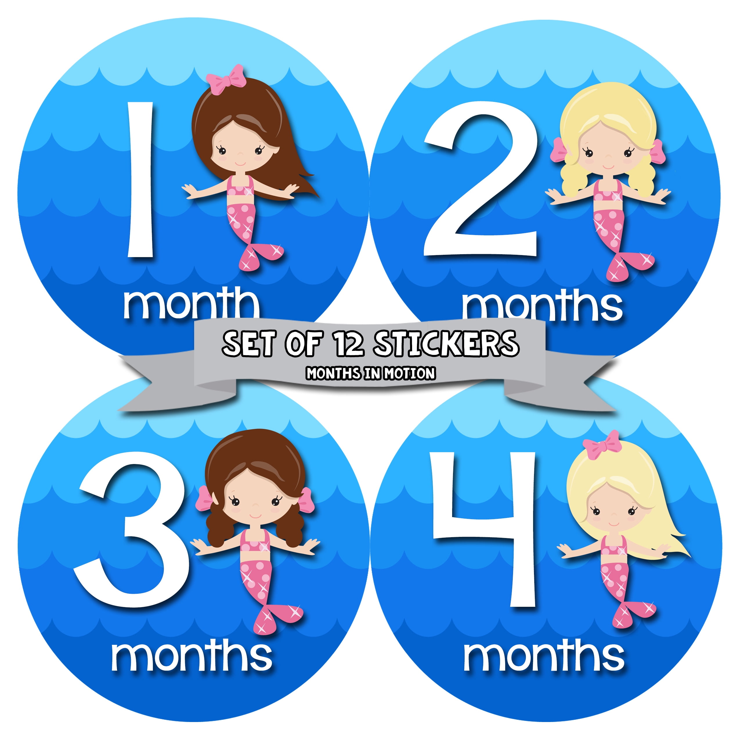 monthly baby stickers by months in motion 12 month milestone sticker