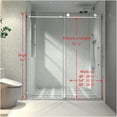 thumbnail image 6 of JERFIT Frameless Sliding Shower Door with Soft Close, Brushed Nickel, Anti-Explosion & Nano Easy-Clean Glass for Bathroom, 6 of 7