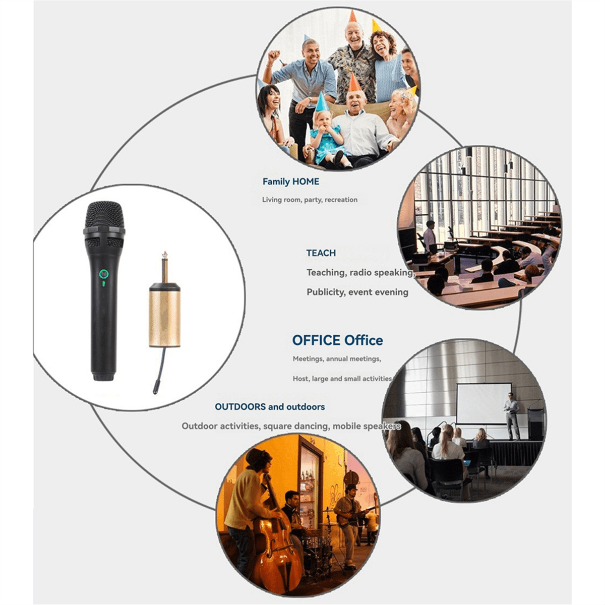 Professional Wireless Microphone Plug and Play KTV Outdoor Audio Mic for Karaoke Singing Dj Microphone