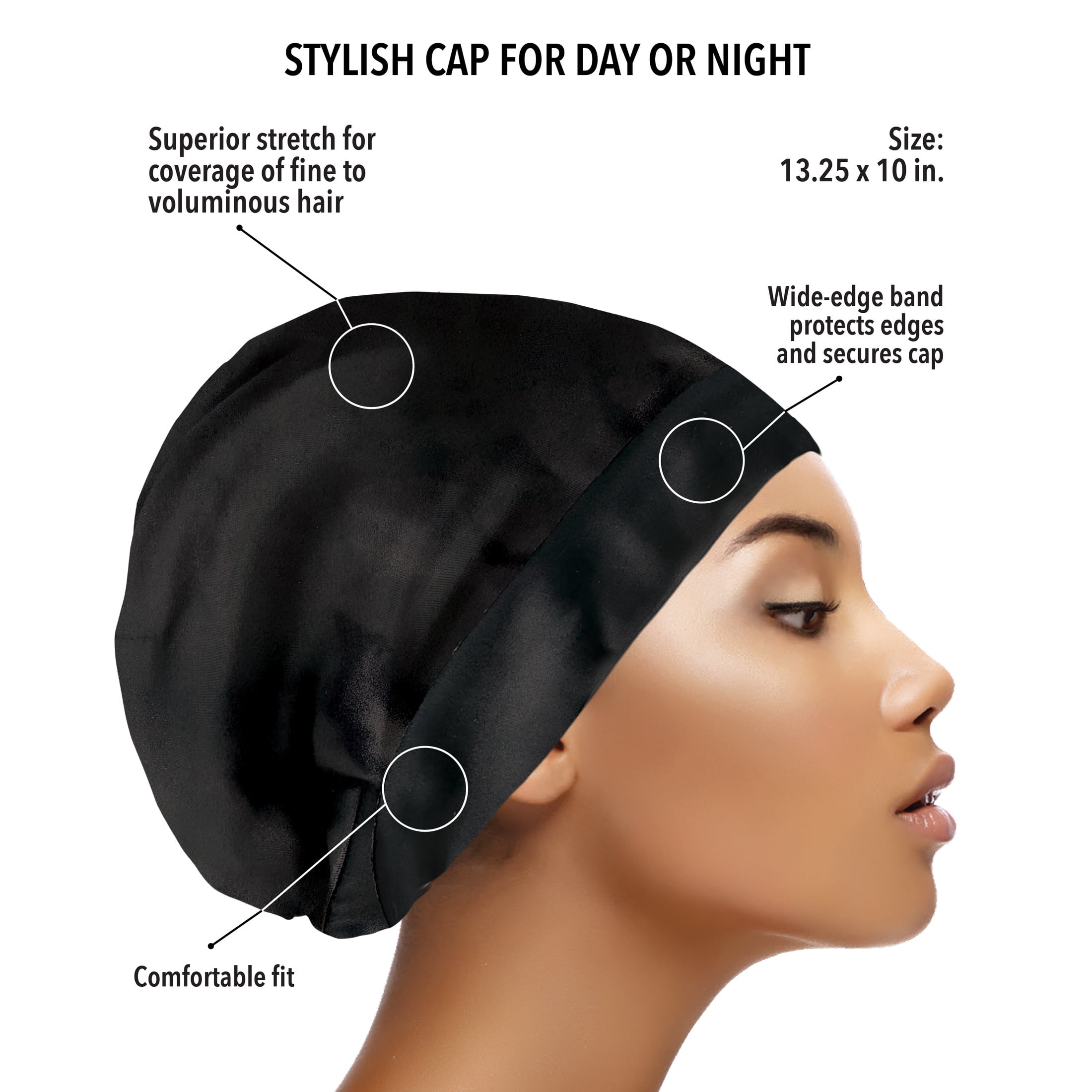 Evolve Double-Lined Silky Cap, Black
