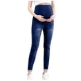 thumbnail image 4 of QSAWXQZ Women's Maternity Jeans over Belly High Waist Skinny Leg Ankle Denim Pants for Casual S, 4 of 5