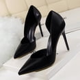thumbnail image 2 of Zapatos de tacón alto para mujer, edición coreana, sencillos, sexys, ajustados, para discoteca, con punta puntiaguda y huecos, 2 of 4