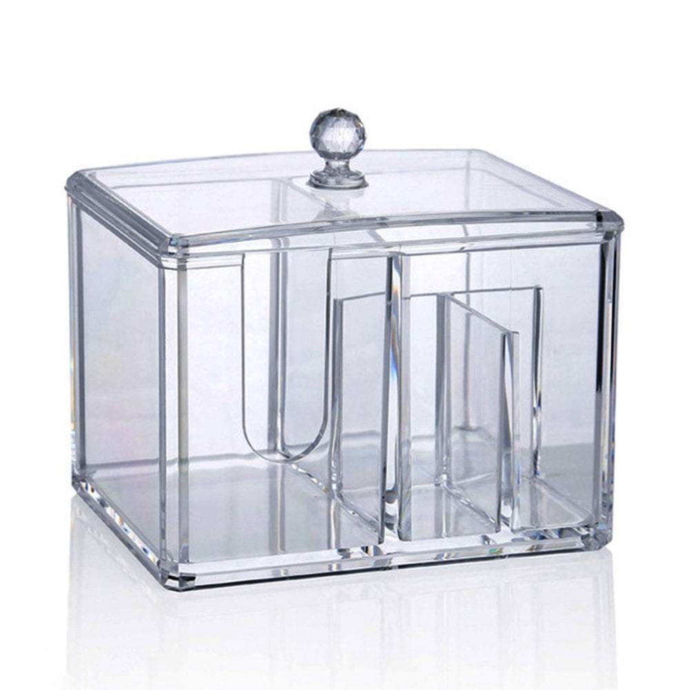 Clear Plastic Organizer Box Makeup Divided Box With Lid For Makeup