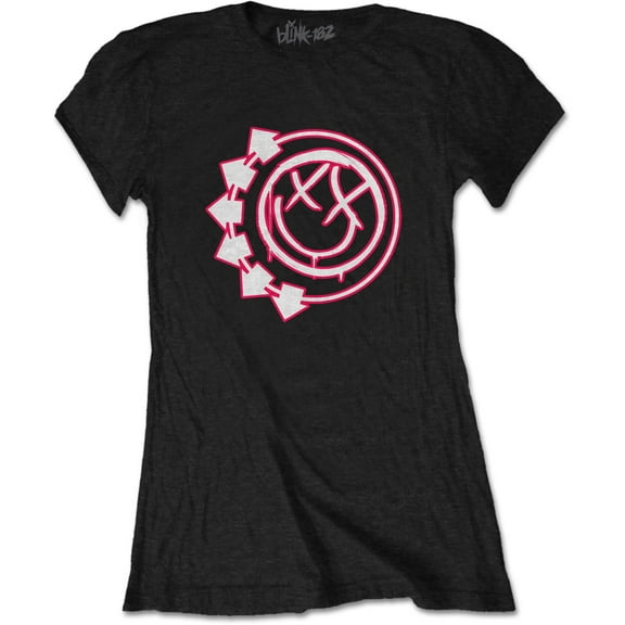 Blink-182 Ladies T-Shirt: Six Arrow Smiley (Large)