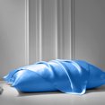 thumbnail image 4 of Cloud Fino Silk Satin Sheet Set- 6 Piece Sheet Set- Cal-King Size Sheet Set- Rich Quality 20" Deep Pocket Sheets- Luxury Hotel Bed Sheets- Medium Blue, 4 of 6