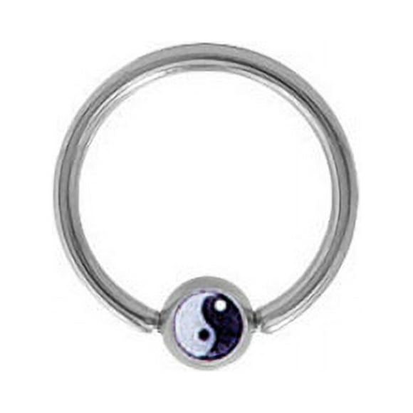 Ying Yang Bague de Perles Logo Captif