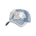 thumbnail image 2 of Top Headwear Silver Butterfly Denim Baseball Cap, 2 of 5