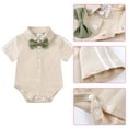 thumbnail image 4 of 3PC Baby Boys Gentleman Outfits Suits Wedding Formal Suit Bowtie Romper Suspender Pants, 4 of 5