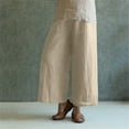 thumbnail image 4 of SELONE Linen Pants for Women Plus Size Petite With Pockets Baggy Elastic Waist Casual Linen Long Pant Ladies Solid Color Cotton And Big Pants for Everyday Wear Running Work Khaki XXL, 4 of 8