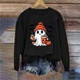 thumbnail image 6 of DIOAZUD Halloween Sweatshirts Women Spooky Ghost Print Pullovers Soft Holiday Crewneck Long Sleeve Sweater Tops Halloween Costumes Black S-XXL, 6 of 6