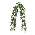 thumbnail image 1 of ¡1*Flores artificiales en liquidación! Guirnalda de enredaderas artificiales Huayishang con flores, plantas colgantes, guirnalda verde para chimenea, pared, puerta, hogar, boda, fiesta, decoración, 1 of 8